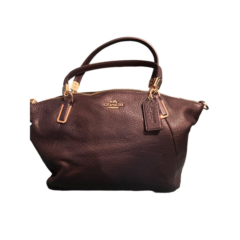Coach Mini Kelsey  Pebbled Leather Satchel  Midnight